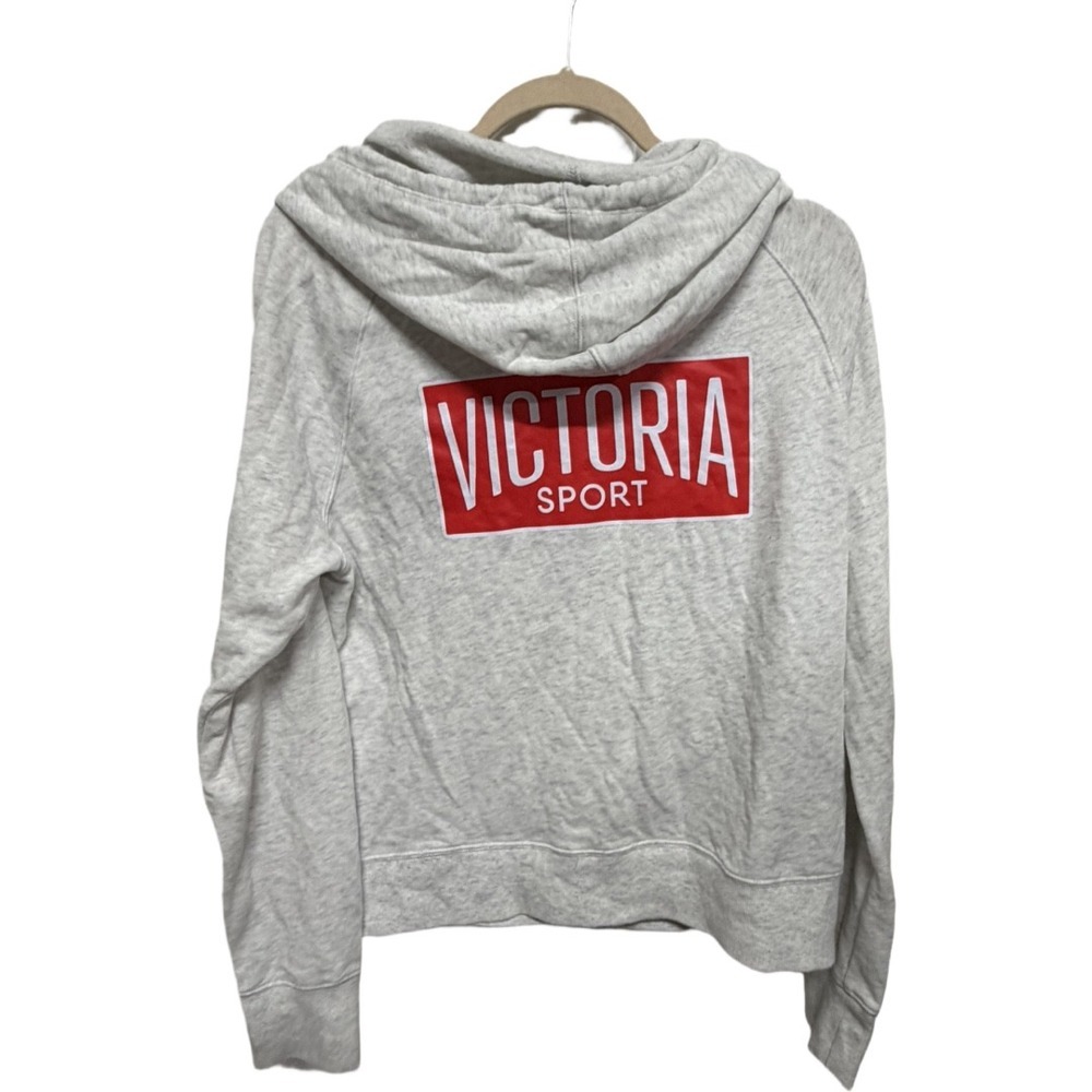 Victoria Sport Gray Pullover Hoodie Large Cowl Neck Kangaroo Pocket Athleisure